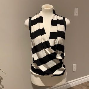 BOGO‼️SALE‼️ Black and White Block Striped Blouse